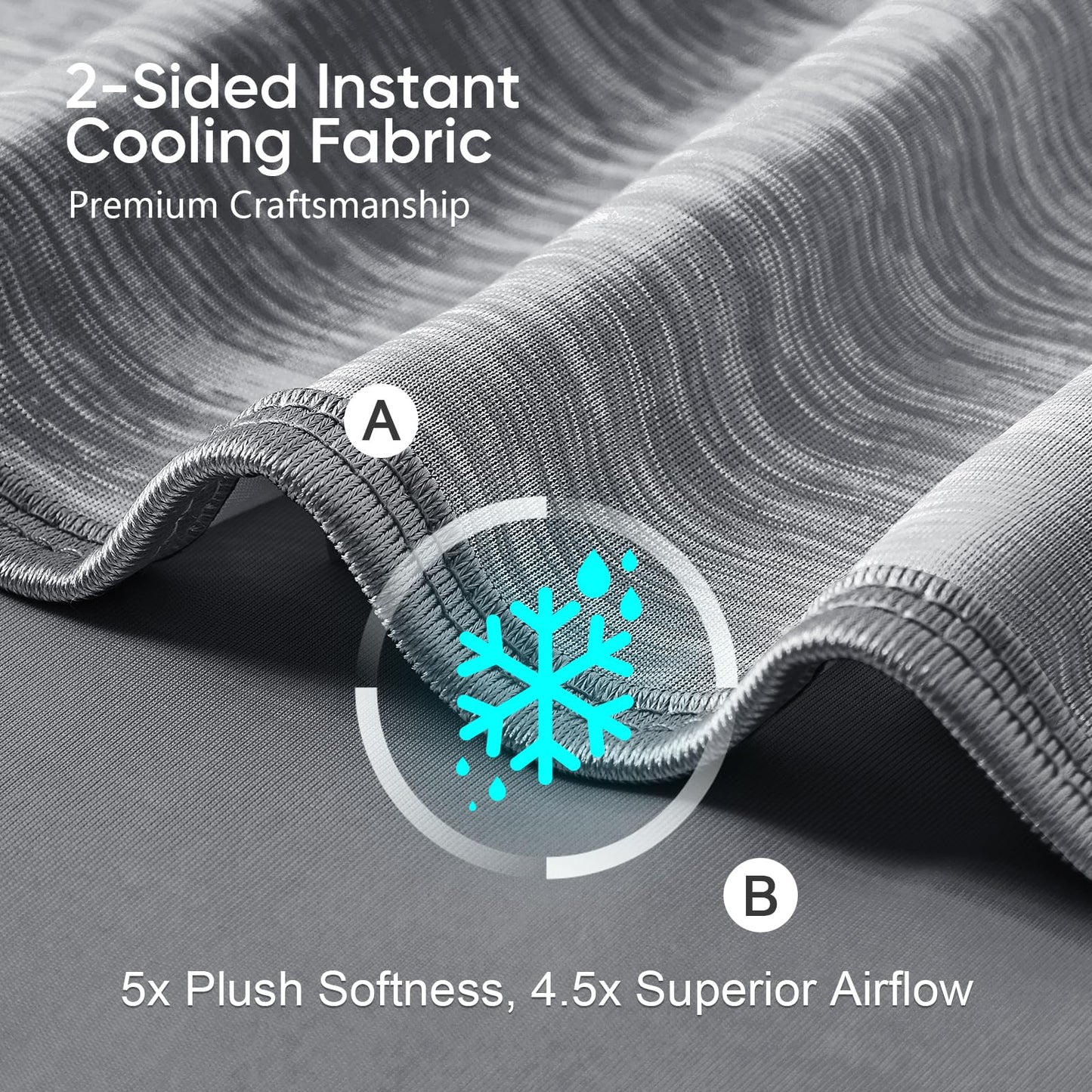 KMUSET Cooling Blanket Twin (60"x80"), Double Sided Summer Cooling Blankets for Hot Sleepers & Night Sweats, Cool Lightweight Blanket for Dorm Room Essentials, Picnic, Gifts for Women Light Grey