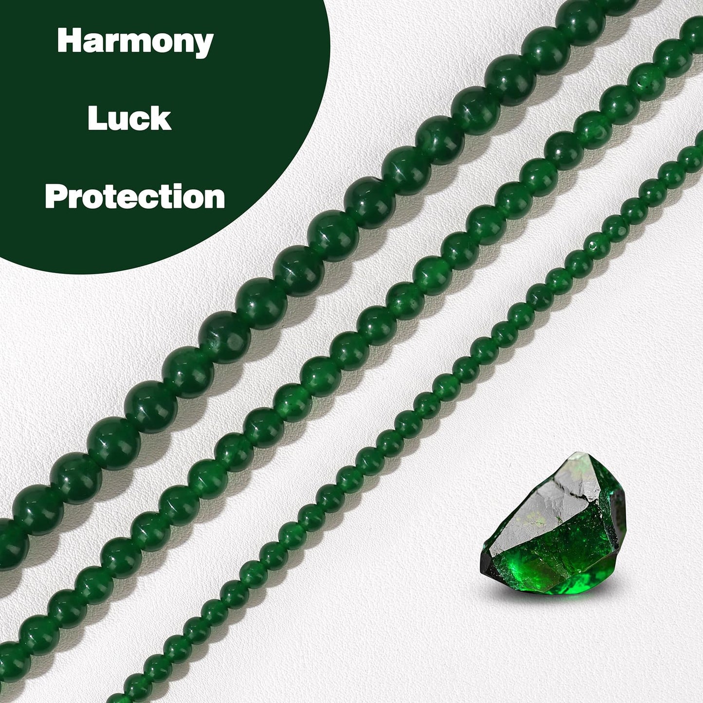 Raicegs 100pcs 8mm Green Jade Beads Natural Gemstone Beads Round Loose Beads for Jewelry Making DIY Bracelets Necklace
