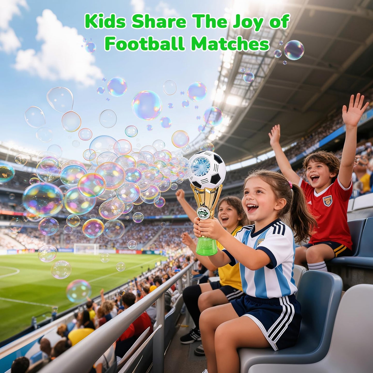 Football-Shaped Bubble Machine, Perfect for Children to Play with Complete with Bubble Solution – The Ideal Toy Bubble Machine for Kids