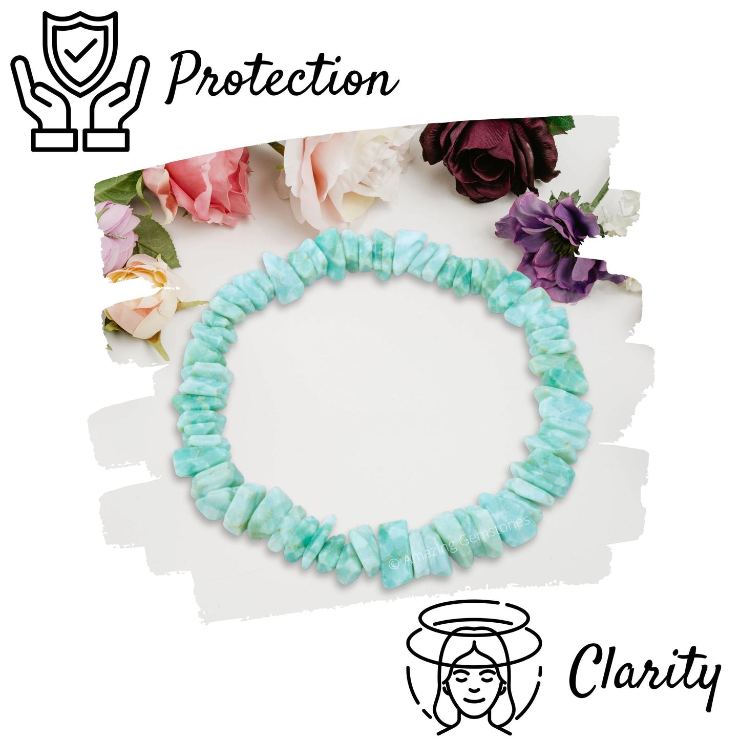 Amazing Gemstone Chips Bracelet (Amazonite)