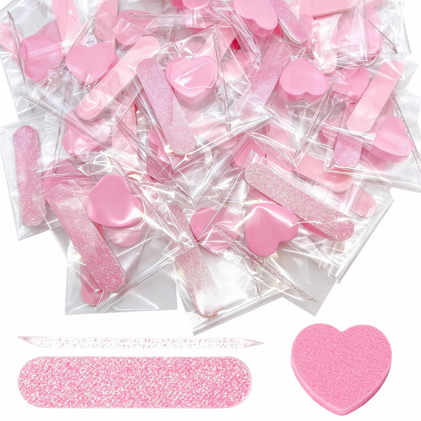 30 Sets Nail Kits 3-Piece, Nail Files 240 Grit, Nail Buffer Block 100/180 Grit, Crystal Stick, Individually Packaged Nail Tool Kit Suitable for Fingernails, Toenails & Press on Nail