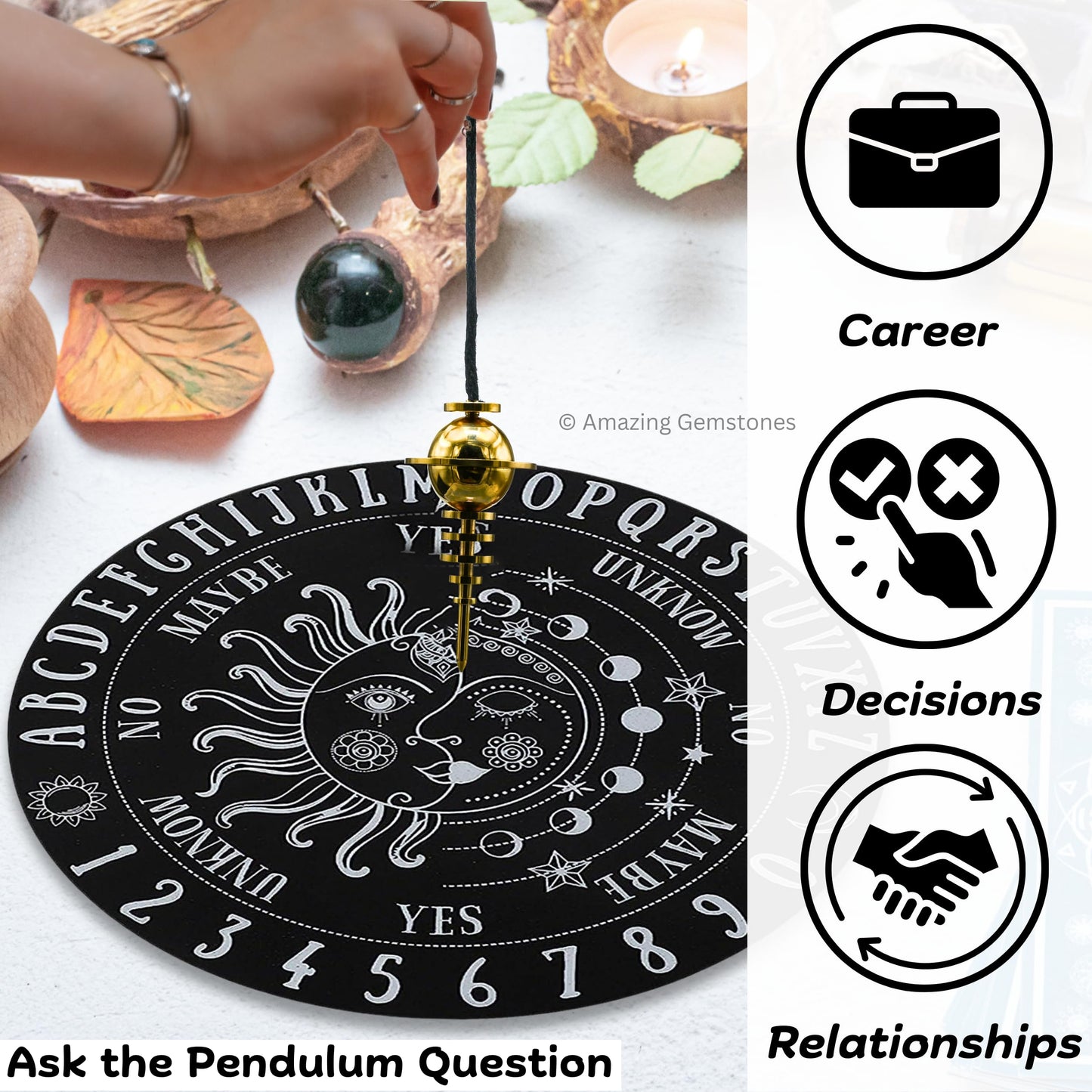 Amazing Gemstone Healing Metal Pendulums for Divination, Extra Large Gold Chakra Stabilizer Copper Pendulum High Energy Pendulo de Bronce Pendulos de Mesa MP112