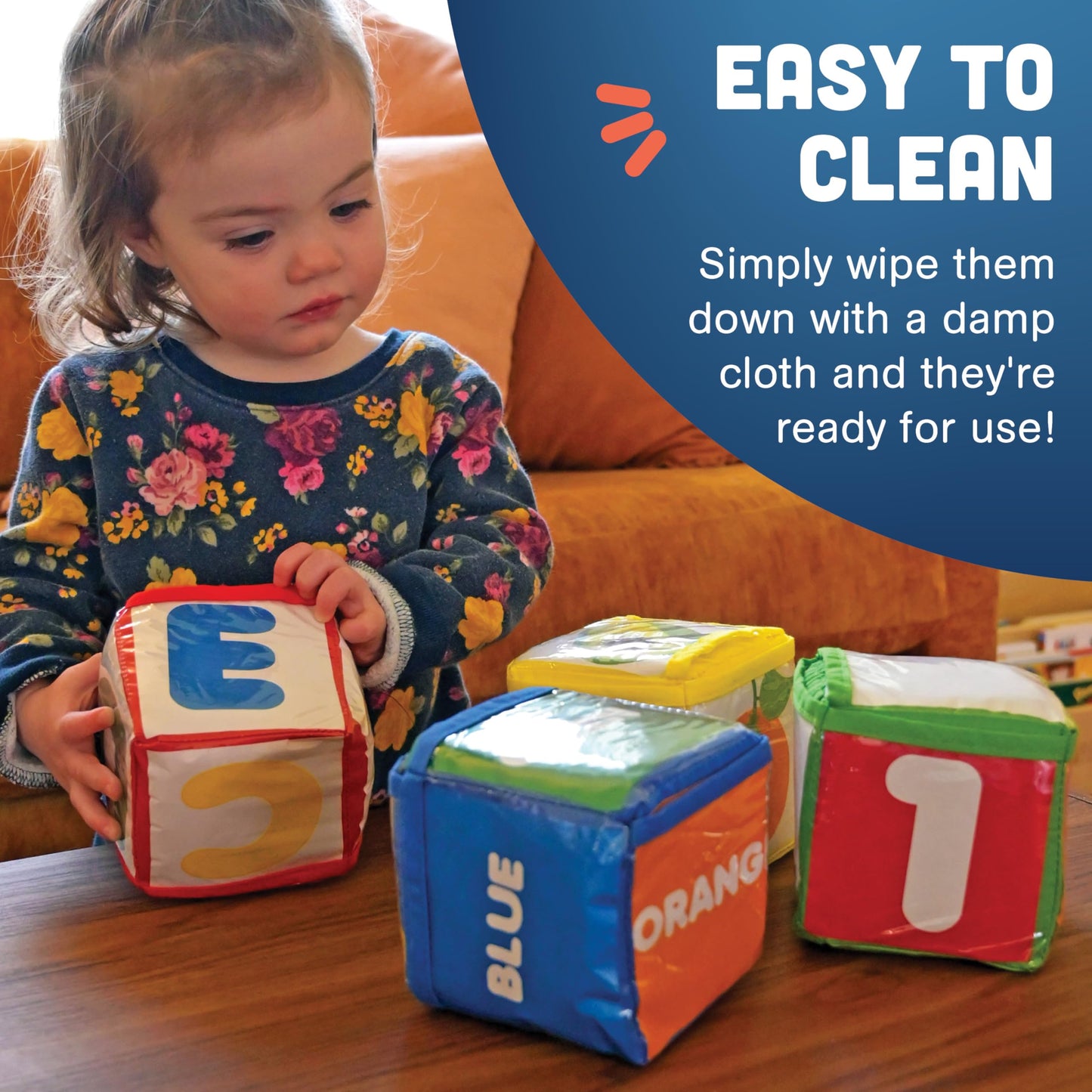 Constructive Playthings Customizable Stacking Block Toys with Clear Pockets for Ages 12 Months+, Toddler Soft Foam Building Blocks, Builds Fine Motor Skills, Multicolor