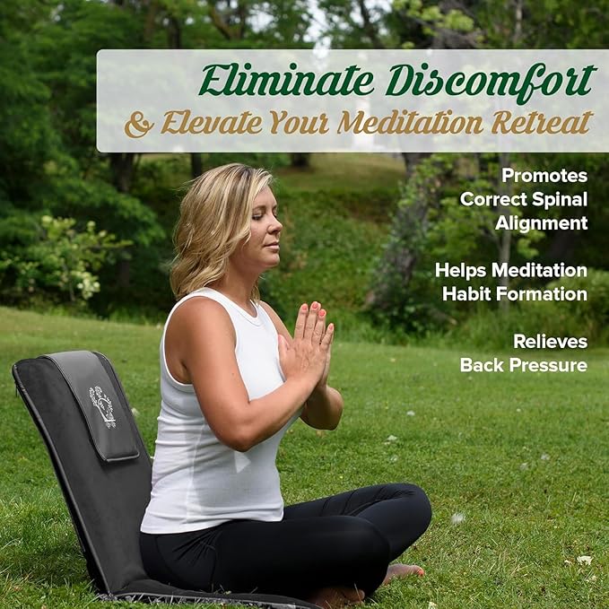 Japanese Meditation Floor Chair with Back Support for Adults - Premium Meditation Chair with Adjustable & Foldable Back for Seating, Yoga & Gaming — Folding Backjack Chairs with Backrest for Adults