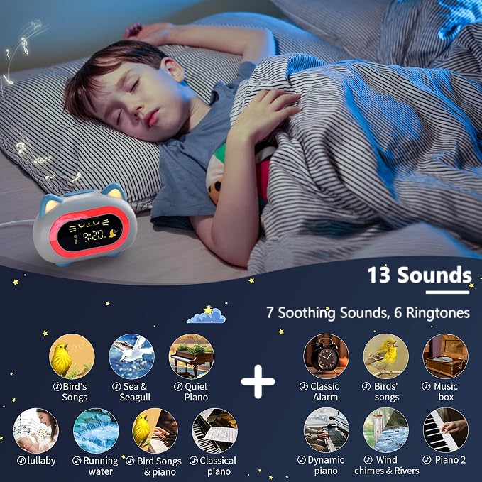 ANALOI Alarm Clock for Kids, Ok to Wake Up, Alarm Clocks for Girls
