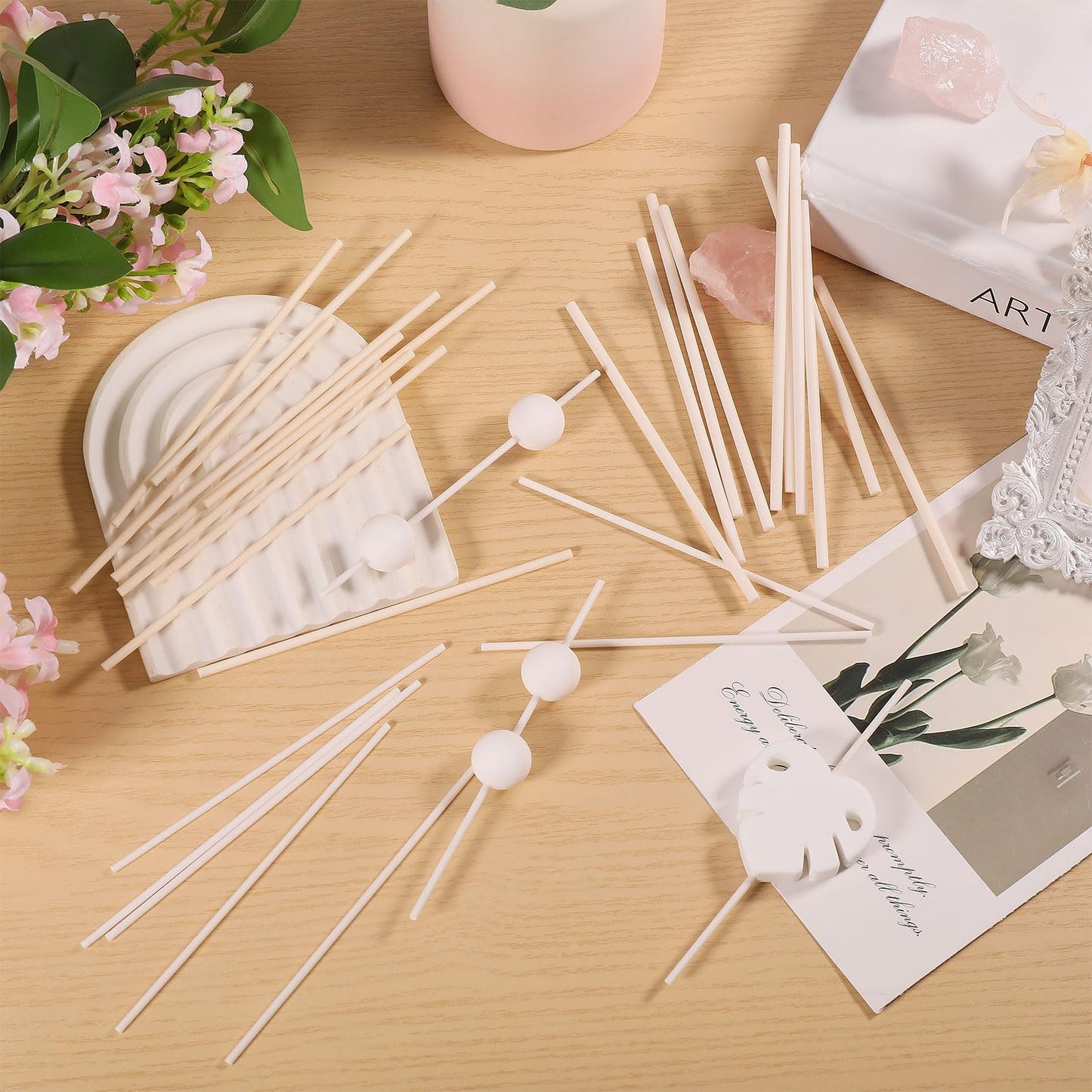 beinkmake 15Pcs 2mm 2.5mm 3mm Reusable Hanging Burning Rods 3.94in Porcelain Bead Jewelry Pendant Burn Sticks Ceramic Rods Kiln Hanging Burning Rod Fires Clay Pottery Tools for DIY Crafts