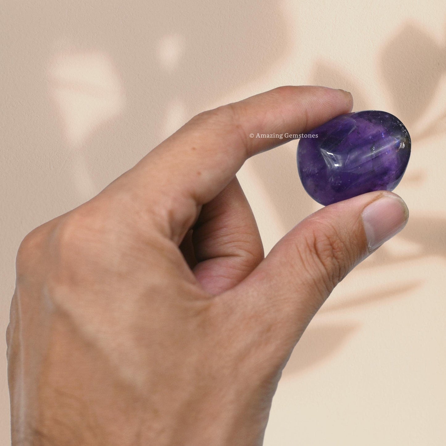 Amazing Gemstone Amethyst Crystal Tumbled Stones Polished Rocks - Natural Gem Stones for Healing - DIY Crystals for Protection (1 Piece)