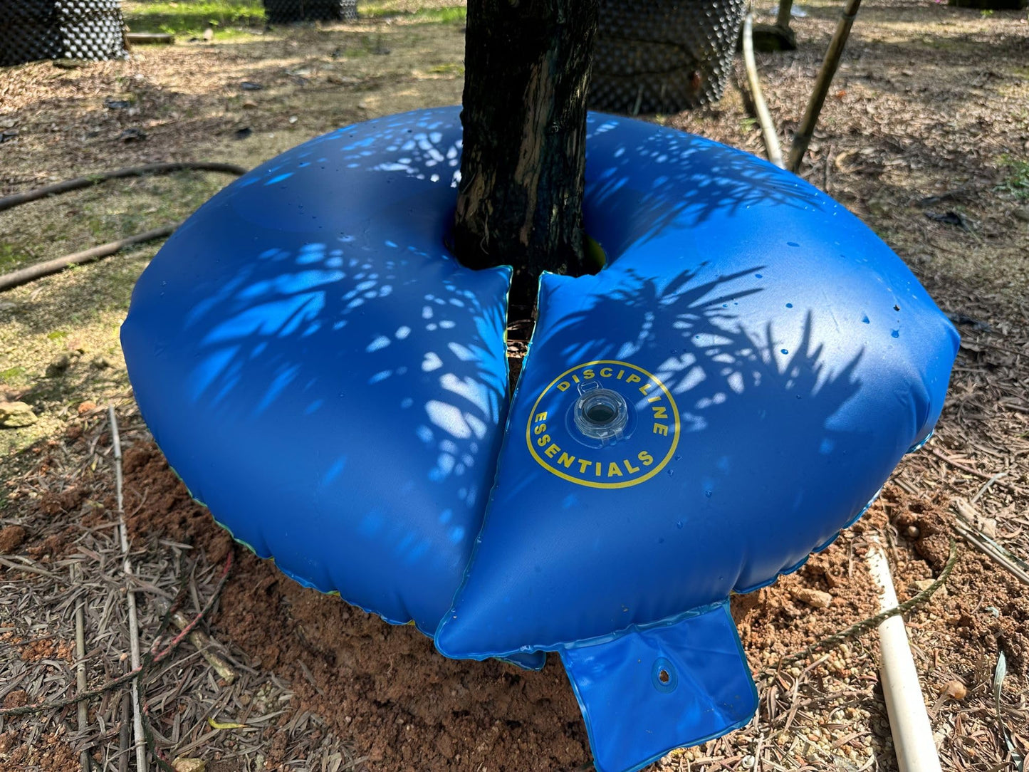 12+ Hours Slow Release Ring-Style Tree Watering Bag - 15 Gallon Watering Ring for Trees, Discipline Essentials (2 Pack, Blue/Yellow)