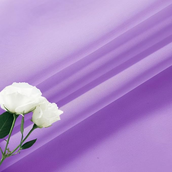 SpaceDresser Basic Rod Pocket Sheer Voile Window Curtain Panels Lavender 1 Pair 2 Panels 26 Width 24 Inch Long for Kitchen Bedroom Children Living Room Yard（Lavender，26Wx 24L）