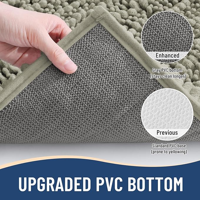 Arotive Luxury Chenille Bathroom Rug Mat, Extra Soft Thick Absorbent Shaggy Bath Rugs, Non-Slip Machine Wash Dry, Plush Bath Mats for Bathroom, Shower and Tub, 47x24, Warm Taupe