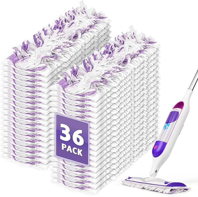 AIR U+ 36 Pack Disposable Power Mop Pads Refills for Swiffer Power Mop, Unscented 14-Layer Thickened Multi-Surface Replacement Mopping Refills Pads for Floor Surface Cleaning