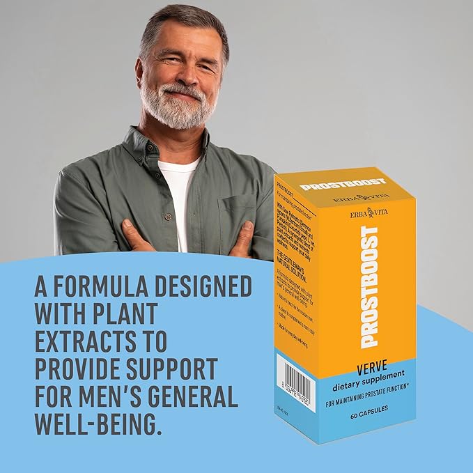 Prostboost Verve - Dietary Supplement with Plant Extracts, Support for Men's Everyday General Well-Being, 60 Capsule