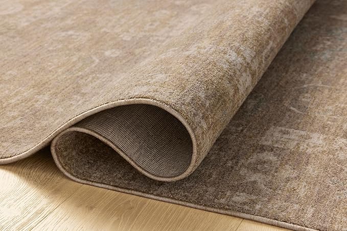 Loloi Chris Loves Julia Louisa Collection LOI-04 Taupe/Gold 5'-3" x 7'-6", .38" Pile Height, Area Rug