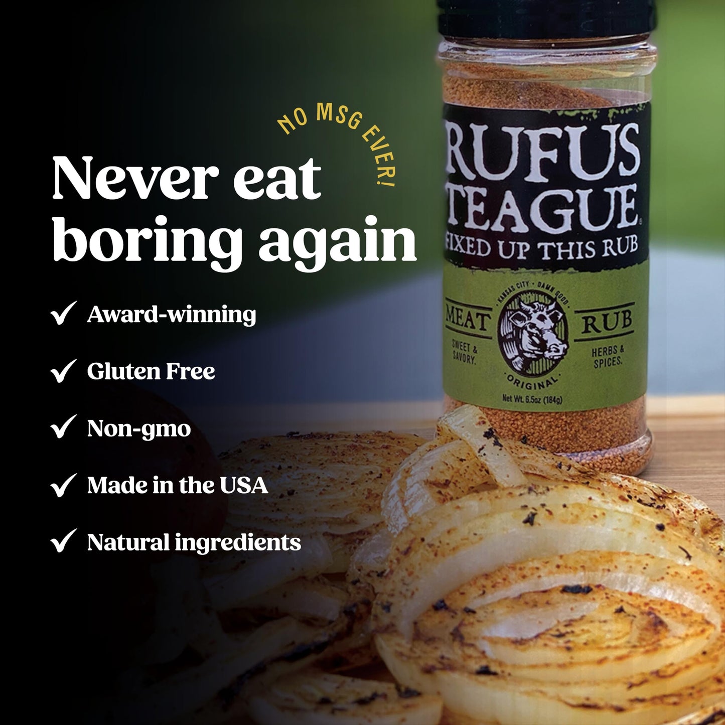 Rufus Teague BBQ Sauce & Rub BBQ Gift Set, Saucin' & Rubbin' Tote with Honey Sweet, Touch O' Heat, and Meat Rub, Great Grilling and 3-Piece Cooking Gift, Made in USA