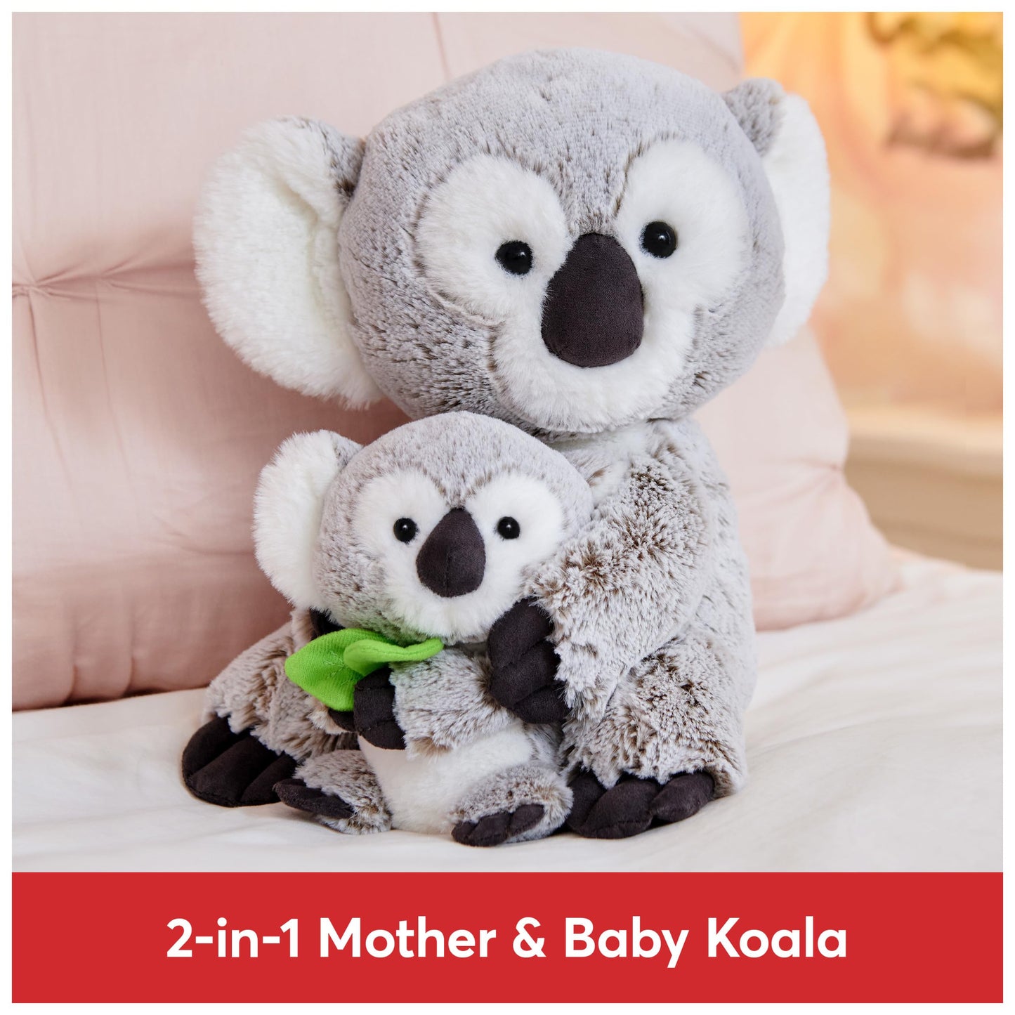 GUND Zozo the Koala Bear with Joey Plush, Stuffed Animal for Ages 1 and Up, Gray/White, 10”