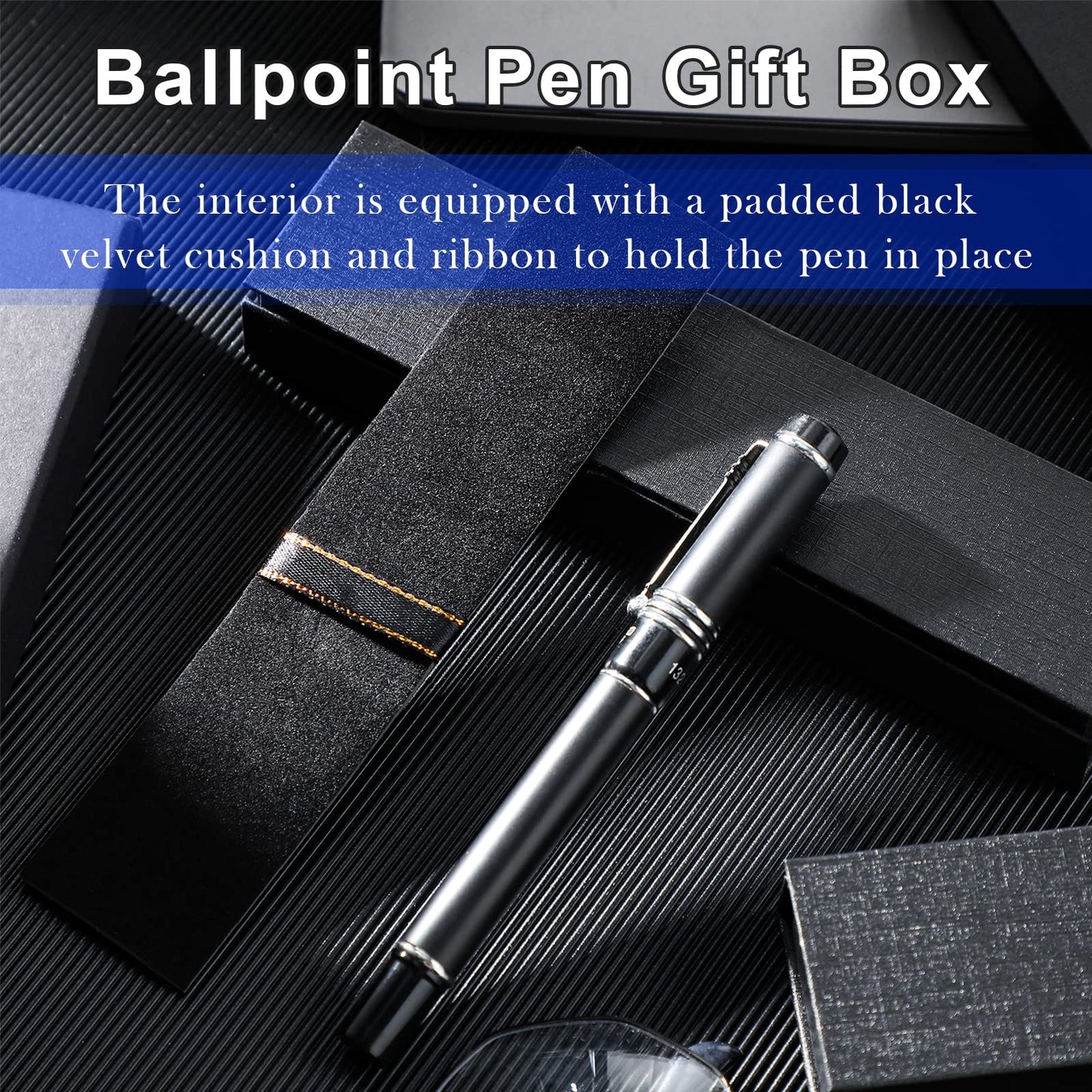 Gersoniel 18 Pcs Pen Boxes Gift Empty Black Pen Case with Cushion Cardboard Box Display Case for Jewelry Gift Birthday Souvenir Presentation Business Christmas Office Supplies
