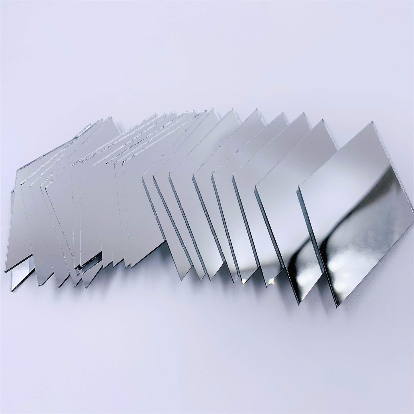 CHENRUI 3 inch (76.2 mm) Diamond Shape Mirror Mosaic Tiles Craft Mirrors 50pcs (Silver)