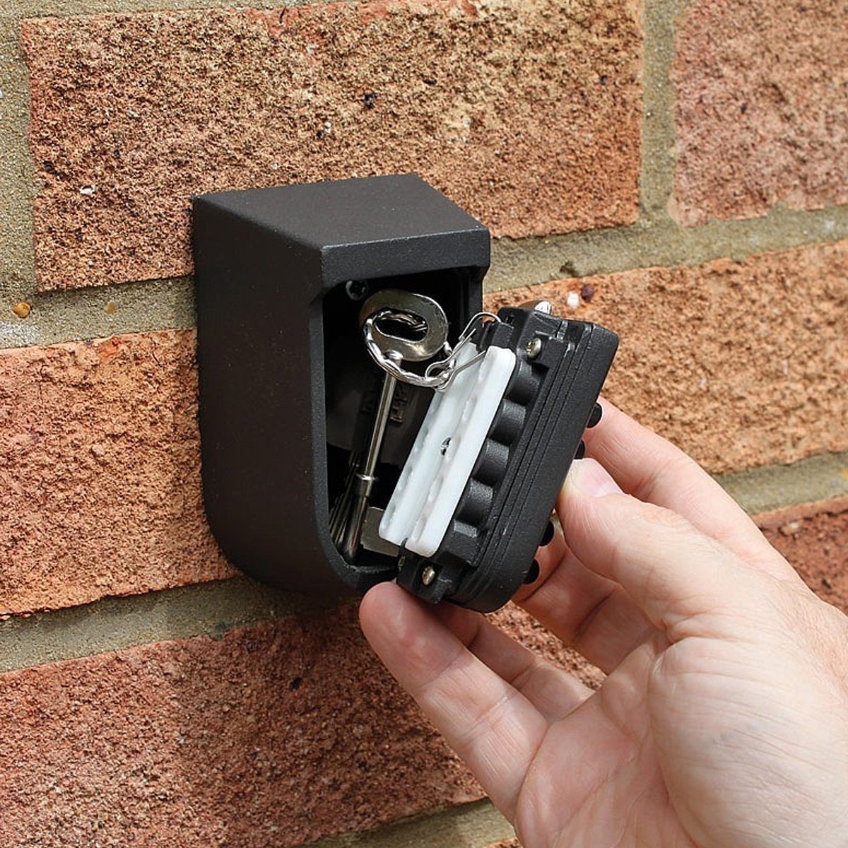 Exterior Outdoor Waterproof Hide Wall Mounted Key Safe Box - House use Key Storage Lock Box,Key Lock Box(Black)