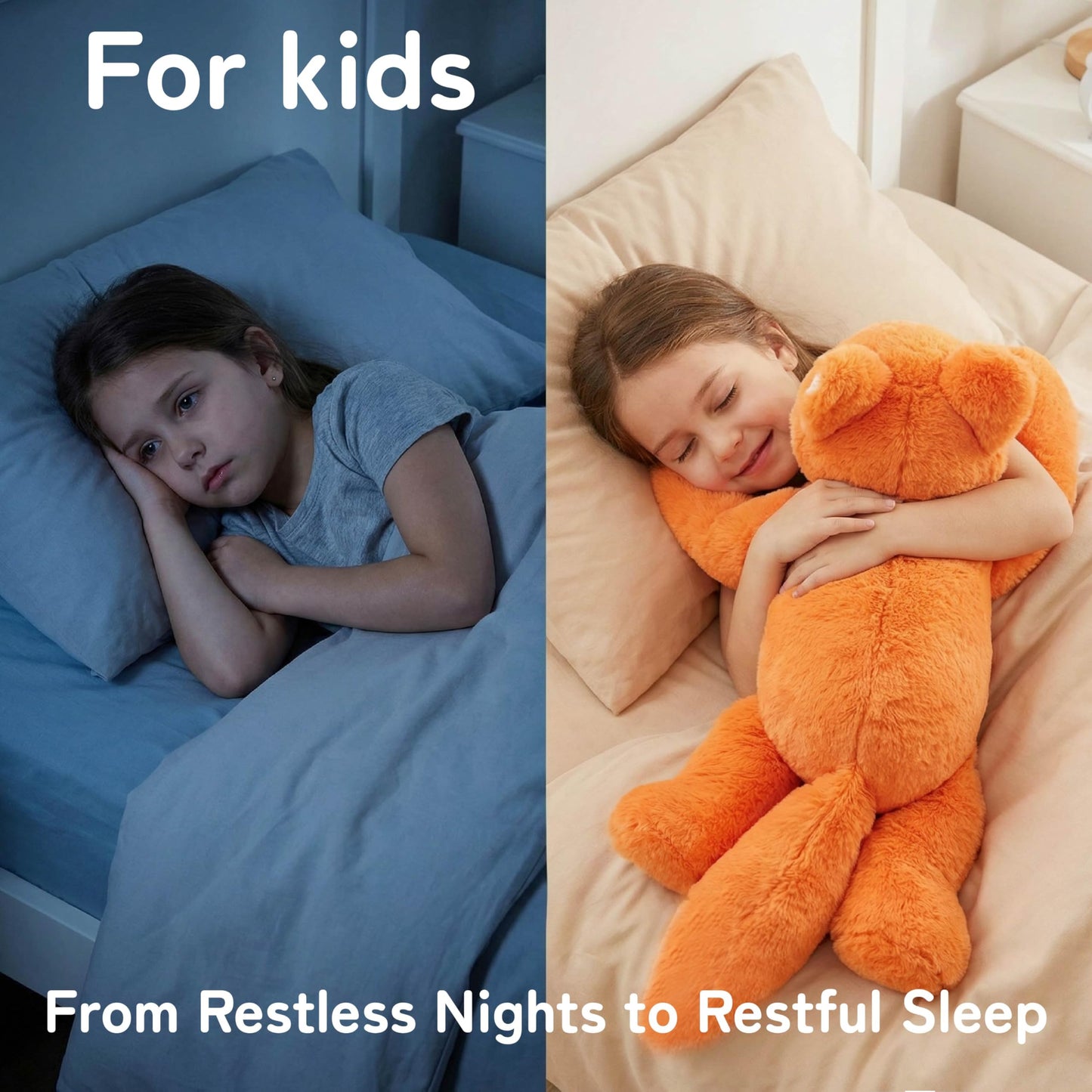 Niuniu Daddy Fox Weighted Stuffed Animals for Kids & Adults, 20" | 3.3lb Large Weighted Plushies Pillow for Sleeping and Calming, Cute Lying Plush Toy Huggable Gift for Everyday Comfort