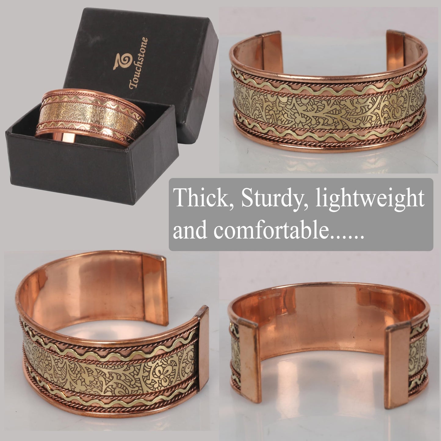 Touchstone copper bracelets | gift for men women |adjustable 100% pure solid real engraved wide cuff jewelry | handmade tibetan bangle bracelet | Beautiful embossed celtic design.