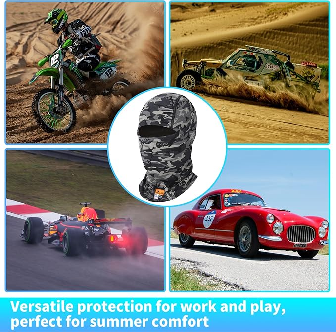 FR Balaclava Summer Face Mask Fireproof for Welding Racing UV Resistant Comfortable All Day Wear Safety Head Cover