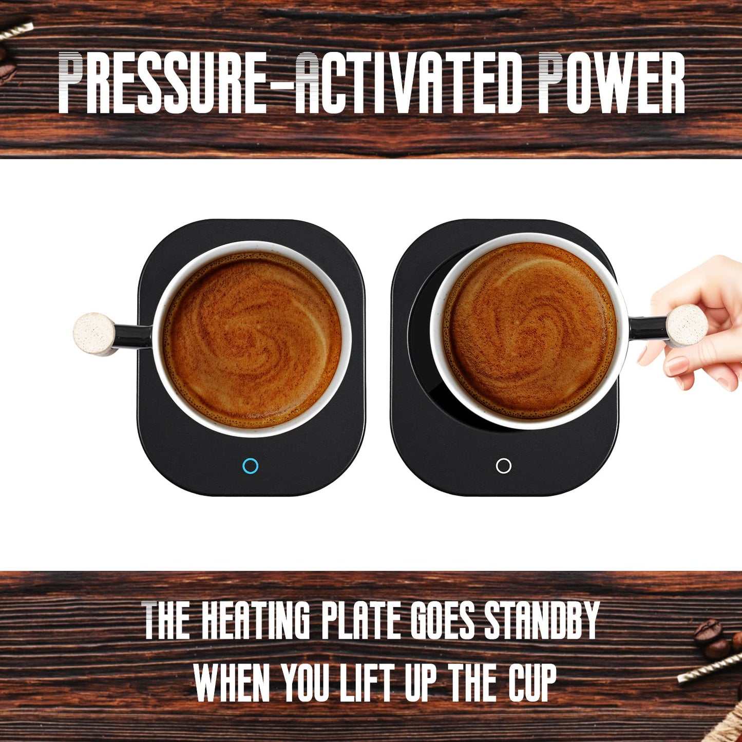 HOWAY Coffee Warmer & Mug Set, Cup Heater for Desk Temperature Control and Smart Auto Shut Off, 14oz, Two temperatures