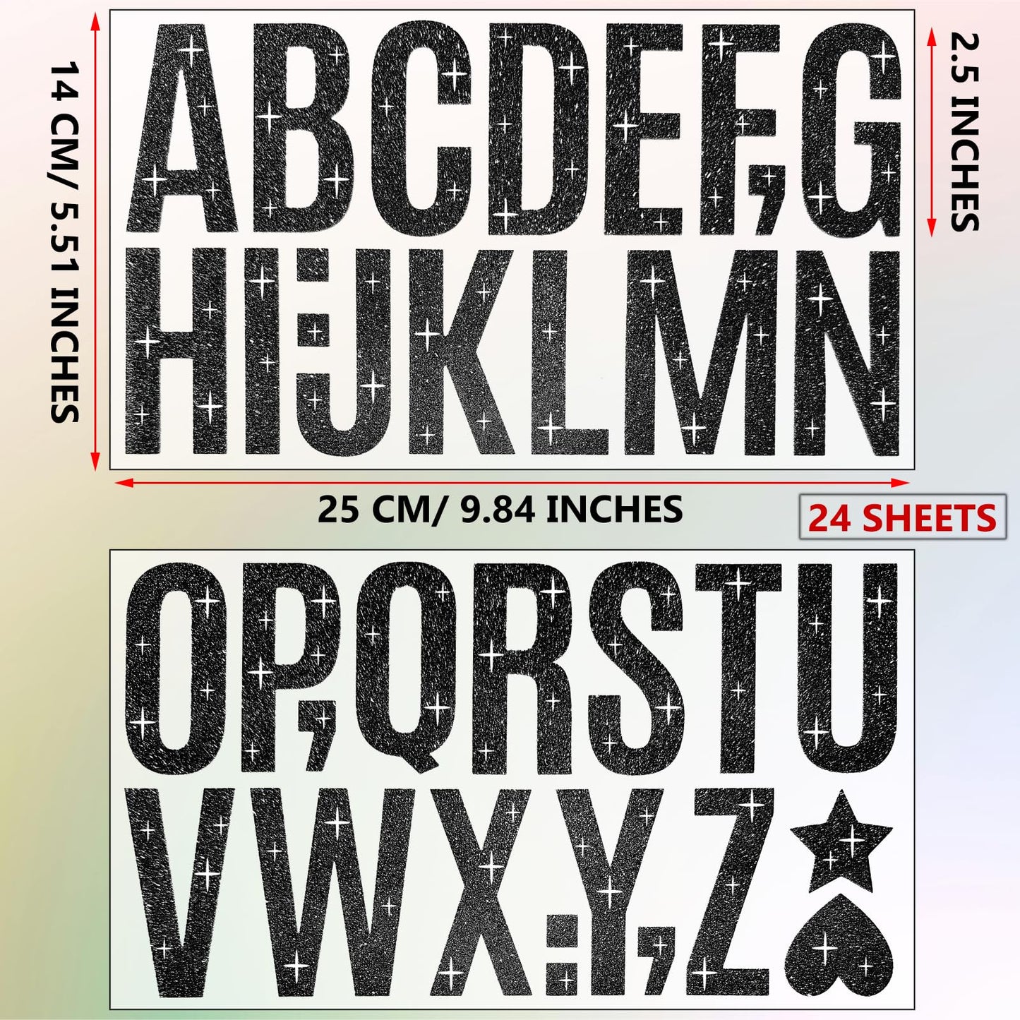 Waynoda 420 Pcs 24 Sheets Bulletin Board Letters 2.5 Inch Alphabet Letter Stickers Self Adhesive Stickers Letter for Poster Board Classroom Home Decor(Black)