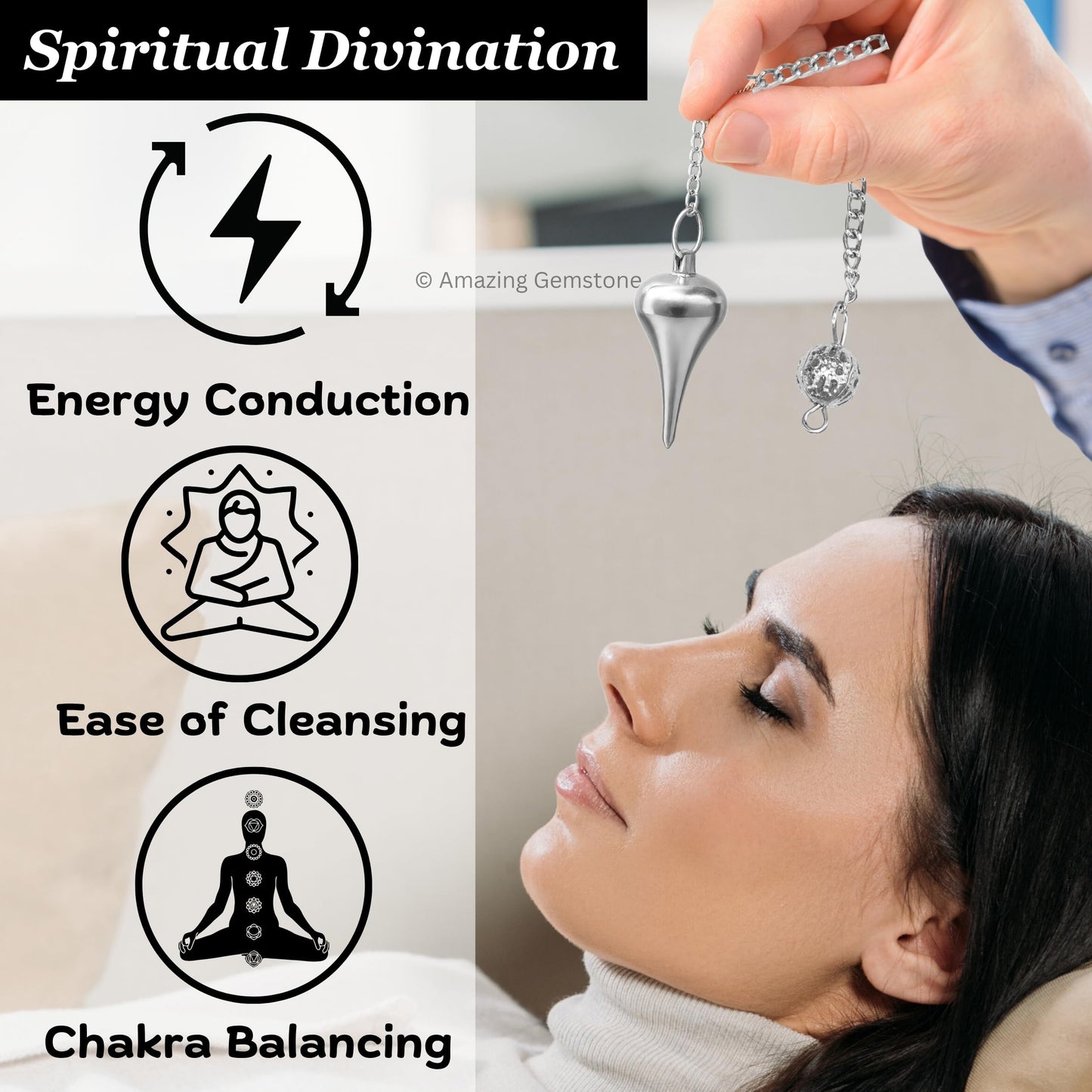 Amazing Gemstone Healing Metal Pendulums for Divination, Silver Dome Cone Point Steel Copper Pendulum High Energy Pendulo de Bronce Pendulos de Mesa MP119