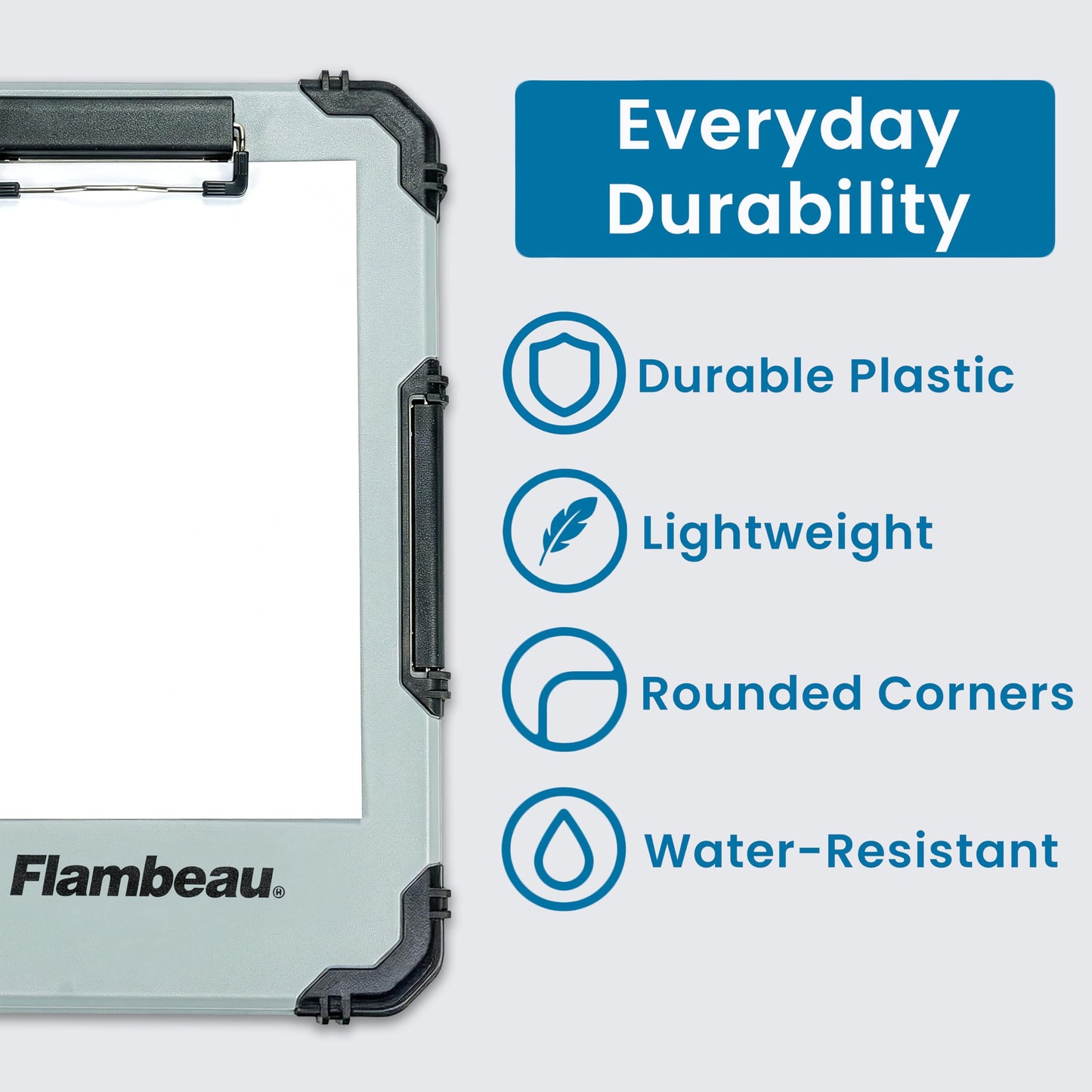 Flambeau Heavy-Duty Contractor Clipboard Document Holder, Portable Storage Organizer for Papers, Receipts & Forms | Office, School & Jobsite Use, Grey