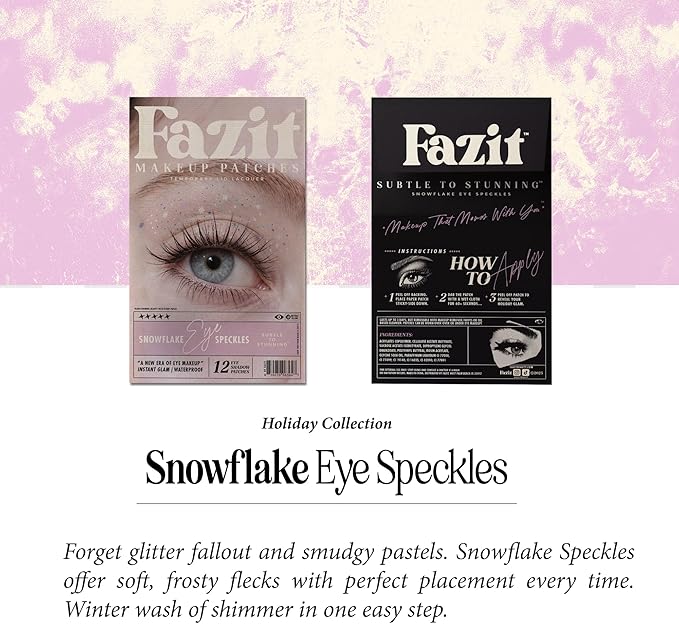 Fazit Makeup Patches - Snowflake Eye Speckles - Glow Up Make-Up Patches - Cute Glitter Makeup Accessories for Women - Cosmetic Glitter for Face