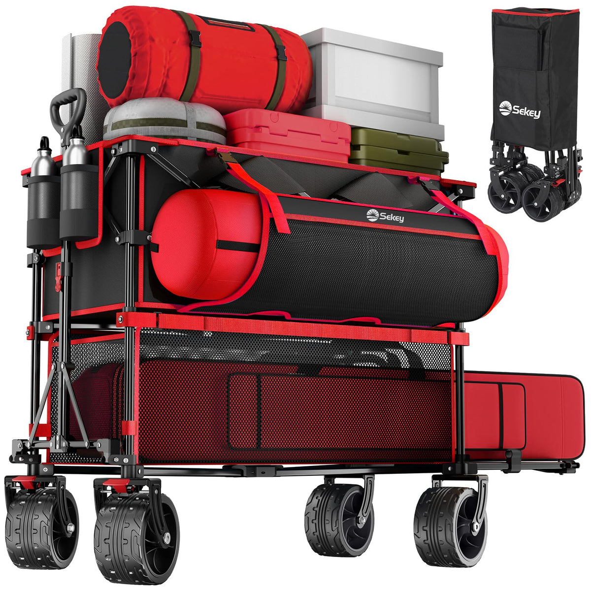 500LBS Heavy Duty Double Decker Wagon with Extender