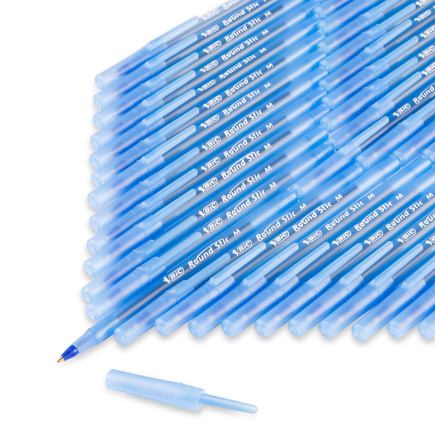 BIC Round Stic Xtra Life Ballpoint Pen, Medium Point (1.0mm), Blue, Flexible Round Barrel For Writing Comfort, 144-Count
