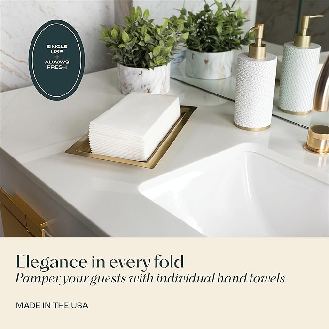 Disposable Linen-Feel Guest Hand Towels [MEDIUM SIZE - Pack of 3000] - Cloth-Like Hand Bathroom Napkins - Soft and Absorbent Paper Napkin for Kitchen, Bathroom, Party, Wedding, Or Event
