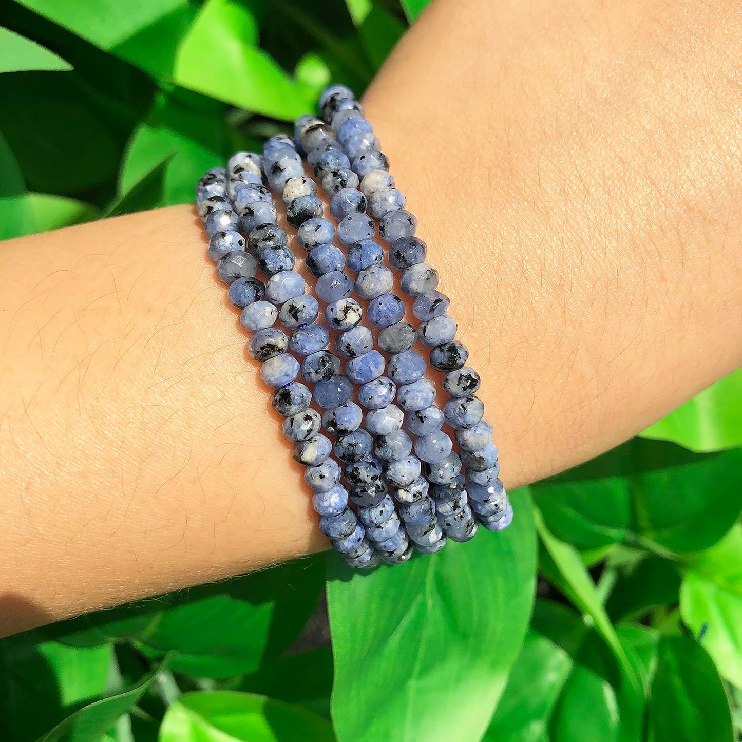 2 String 220PCS 3x5mm Natural K2 Color Beads for Jewelry Making, Songxi Facted Loose Gemstone Beads for DIY Bracelet Necklace Making Supplies with Energy Healing Chakra Power
