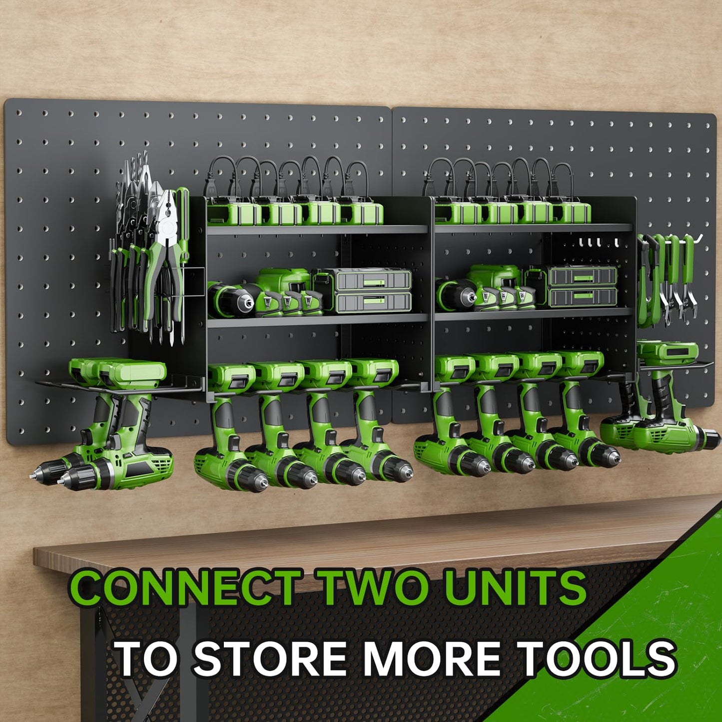 Power Tool Organizer, 3 Layer 8 Drill Holder Wall Mount, Tool Shelf and Storage Rack for Garage Organization, Gifts for Him Men Dad Husband Anniversary Fathers Day, Cool Gadget Stocking Stuffer