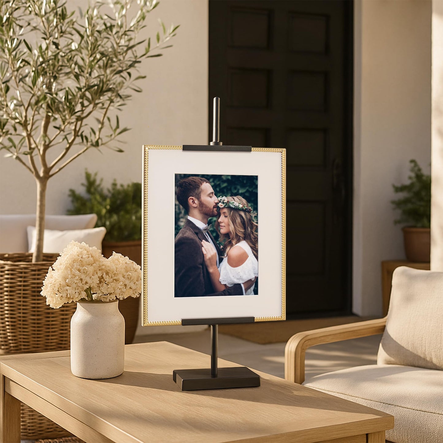 Americanflat 18" Adjustable Tabletop Easel Stand for Picture Frames up to 10x8 - Ideal Picture Frame Stand to Display Art, Signs, or Photos - Use Easel Stands for Home or Events - Black