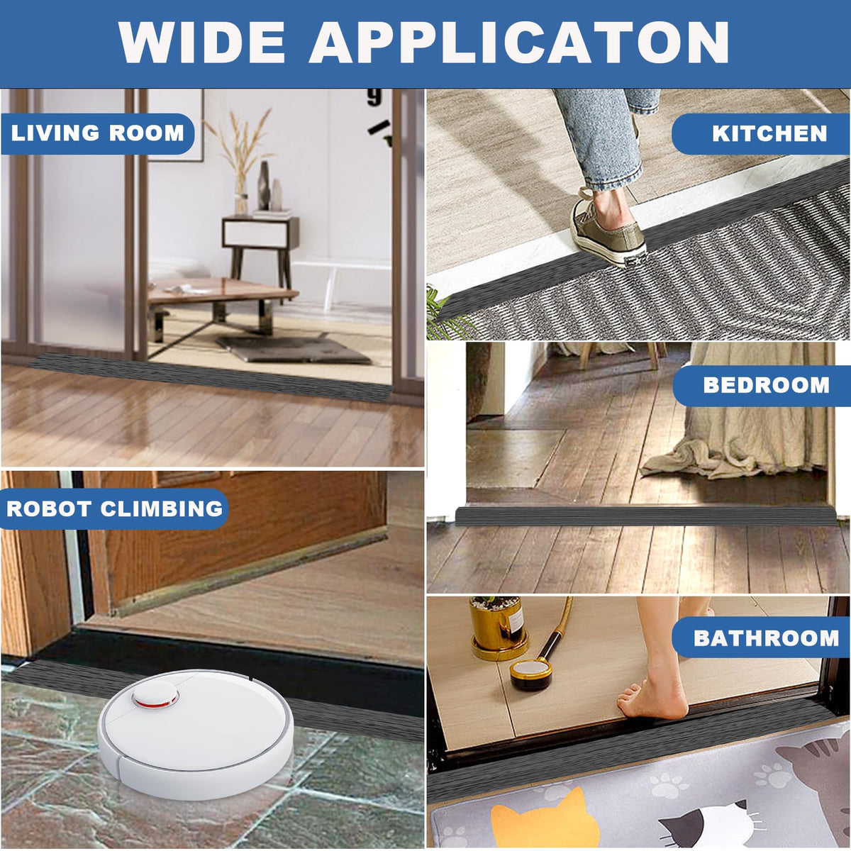 Vinyl Door Threshold Flooring Transition Strip Self Adhesive Carpet Edging Strip for Laminate Doorway Edge Threshold from 3 (10 Foot)