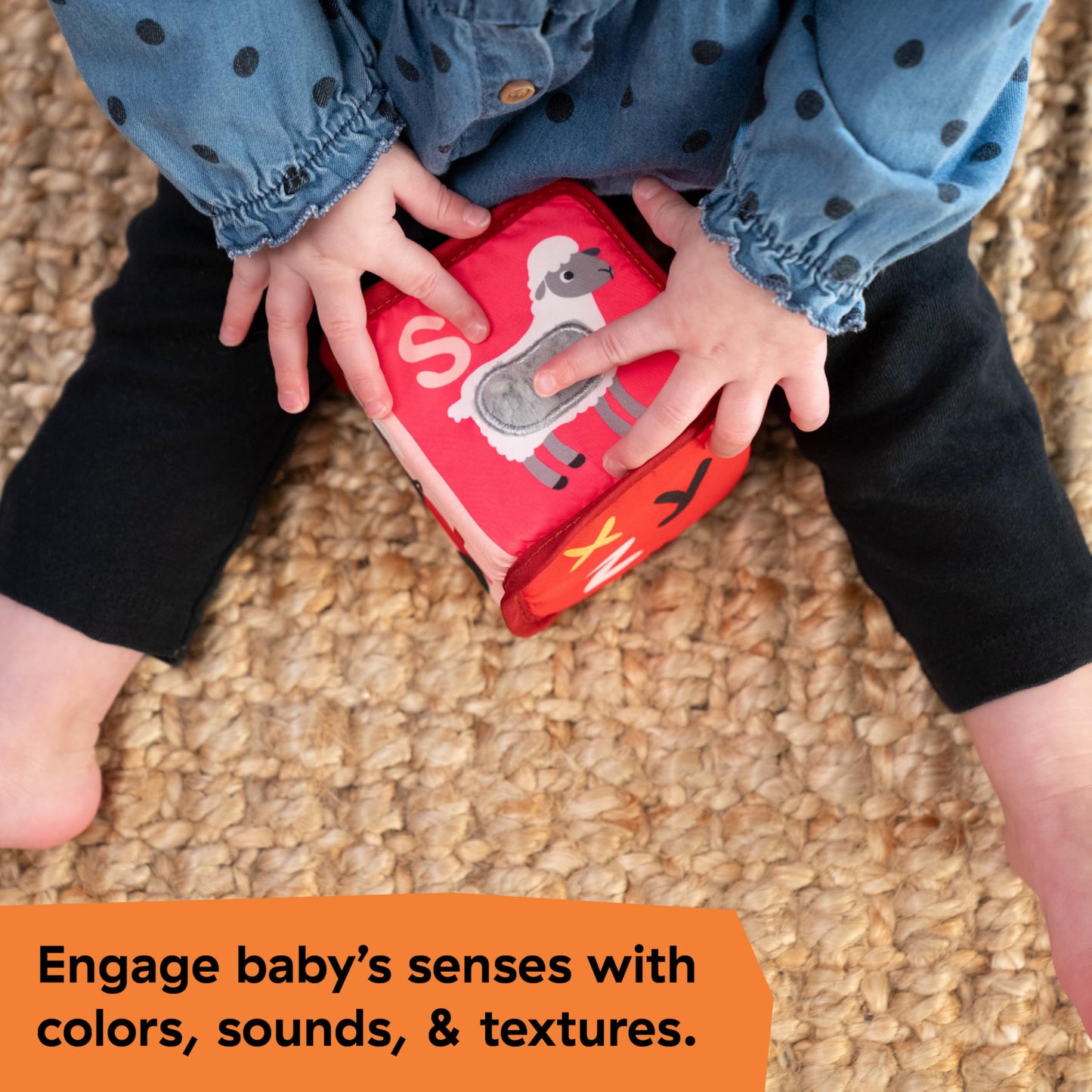 Baby Einstein Alpha Stacks Baby Learning Blocks, Soft, Multisensory Stacking Toys with Letters A-Z, Animals, Colors & Textures, Set of 4, Ages 3 Months+