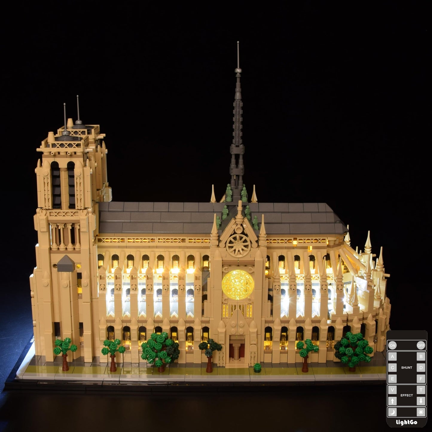 LightGo LED Lighting Kit Designed for Lego 21061 Notre-Dame de Paris Building Set - Not Include Model (Remote Version)