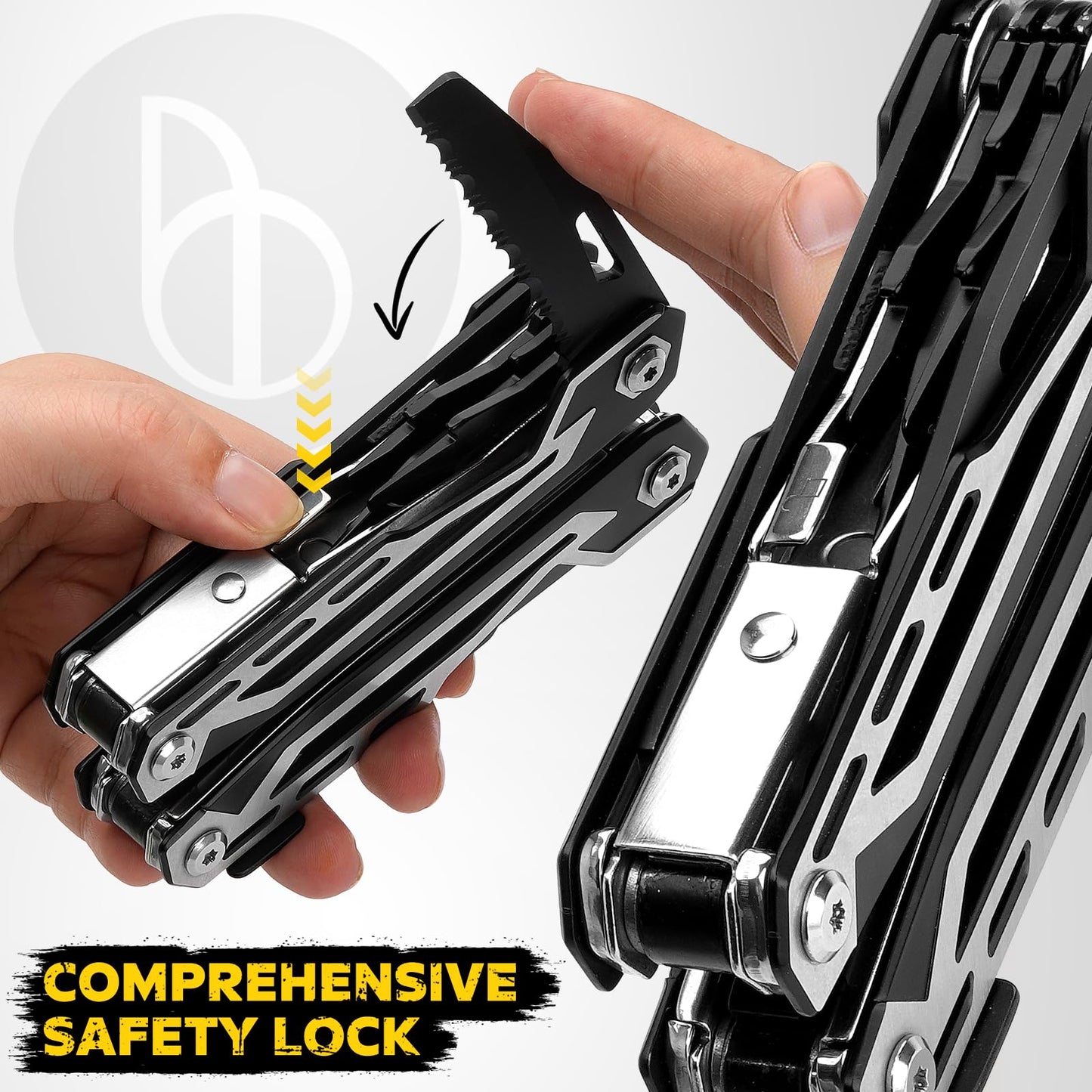 BIBURY Multitool, 21-in-1 Stainless Steel Pocket Tool with Scissors, Spring-Loaded Pliers with Sheath for Outdoor, Survival, Camping, Home Repair, Gifts for Men