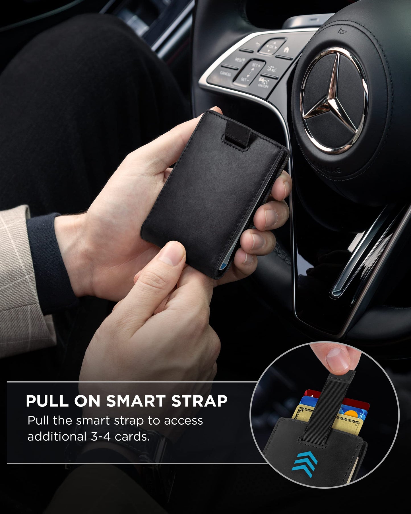 SERMAN BRANDS RFID Blocking Slim Bifold Genuine Leather Minimalist Front Pocket Wallets for Men with Money Clip Thin Mens (Charcoal Black 1.0)