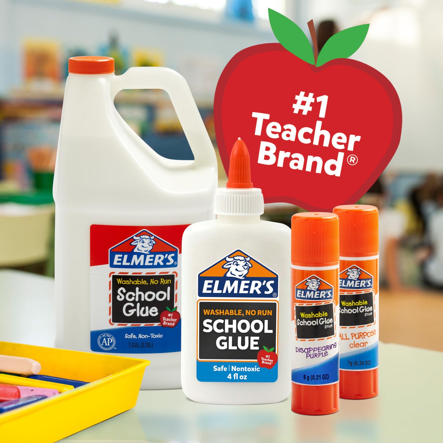 Elmer's All Purpose School Glue Sticks, Washable, 22 Grams, 30 Count - Arts & Crafts, #1 Teacher Brand