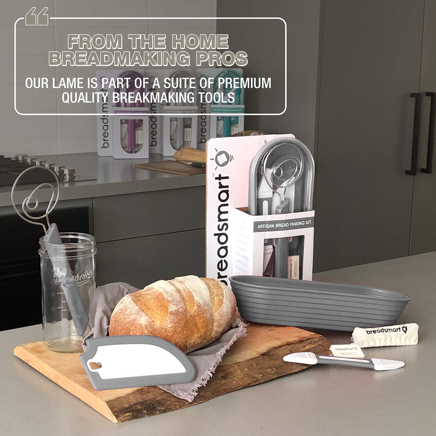 Breadsmart Bread Lame - Bread Scoring Tool - Set of 10 Stainless Steel Blades - Bakers Dough Scorer - Best Sourdough Bread Baking Supplies
