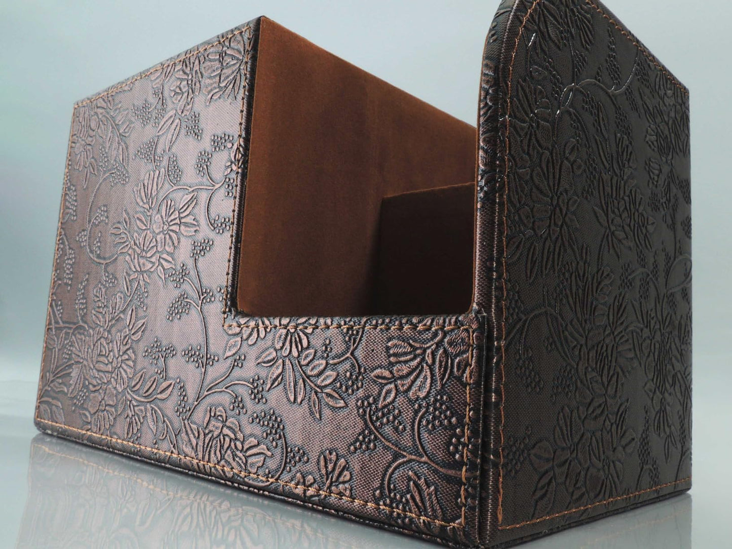 PU Leather Tissue Box Cover Square Tissue Holder Tissues Box Organizer with 2 Compartment,Remote Control Holder,Multifunctional Decorative Tissue Box Covers Cube,Home Office Desktop Storage Box,Retro