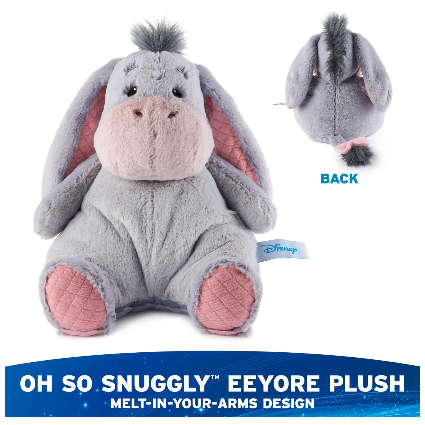 GUND Disney Official Eeyore Oh So Snuggly Plush, Winnie the Pooh, Eeyore Donkey Stuffed Animal for Ages 1 and Up, Grey, 12.5”