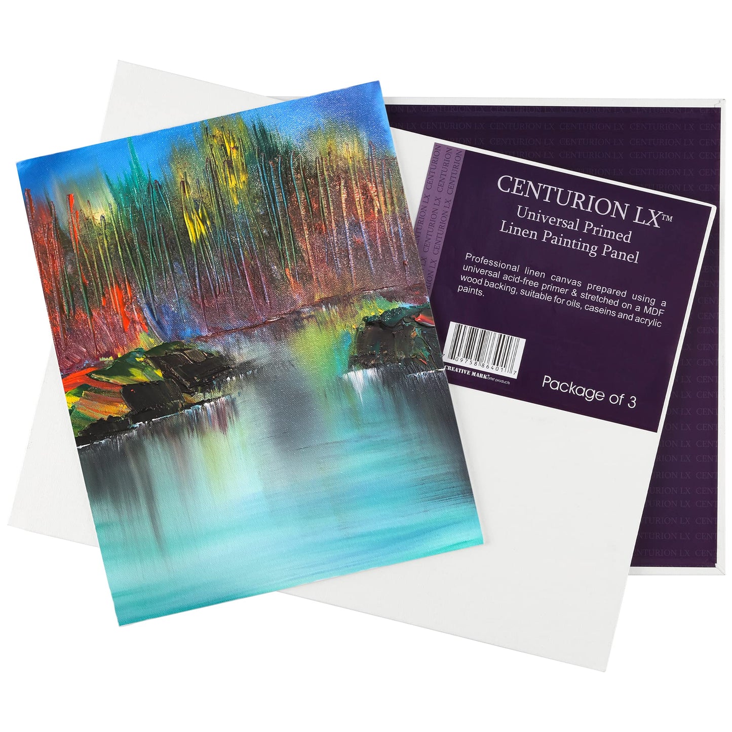 Centurion All-Media Primed Linen Panels - 6x8 3 Pack - 11oz Universal Primed Canvas Boards for Painting, Mounted on MDF Wood, Non-Warping, Ideal for Artists, Professionals, and Painters