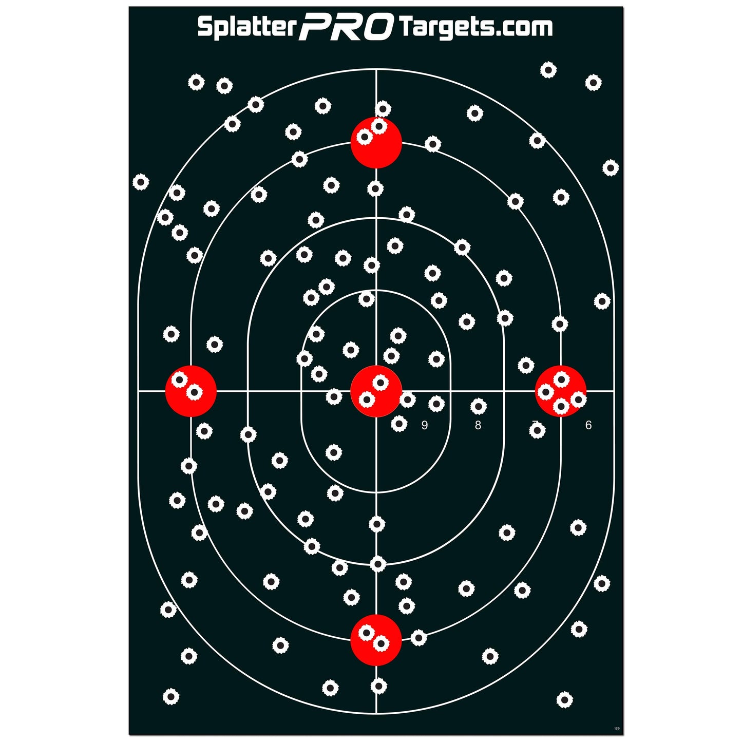 12x18 Splatter Targets. Shots Burst Bright White Upon Impact. Instantly See Your Shots. Ultimate Contrast with White on Black. (25)