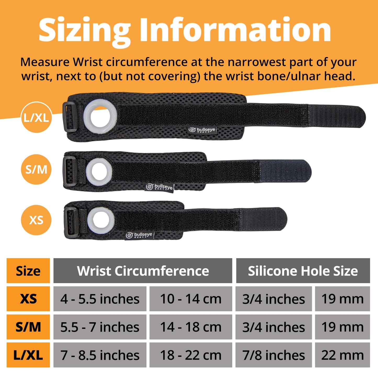 BULLSEYE TFCC Tear Wrist Brace – Adjustable Wrist Band with Silicone Ring Stabilizer for Ulnar-Sided Pain, DRUJ Instability, Tendinitis, Pinky-Side & Repetitive Injury Support – S/M (5.5-7 in)