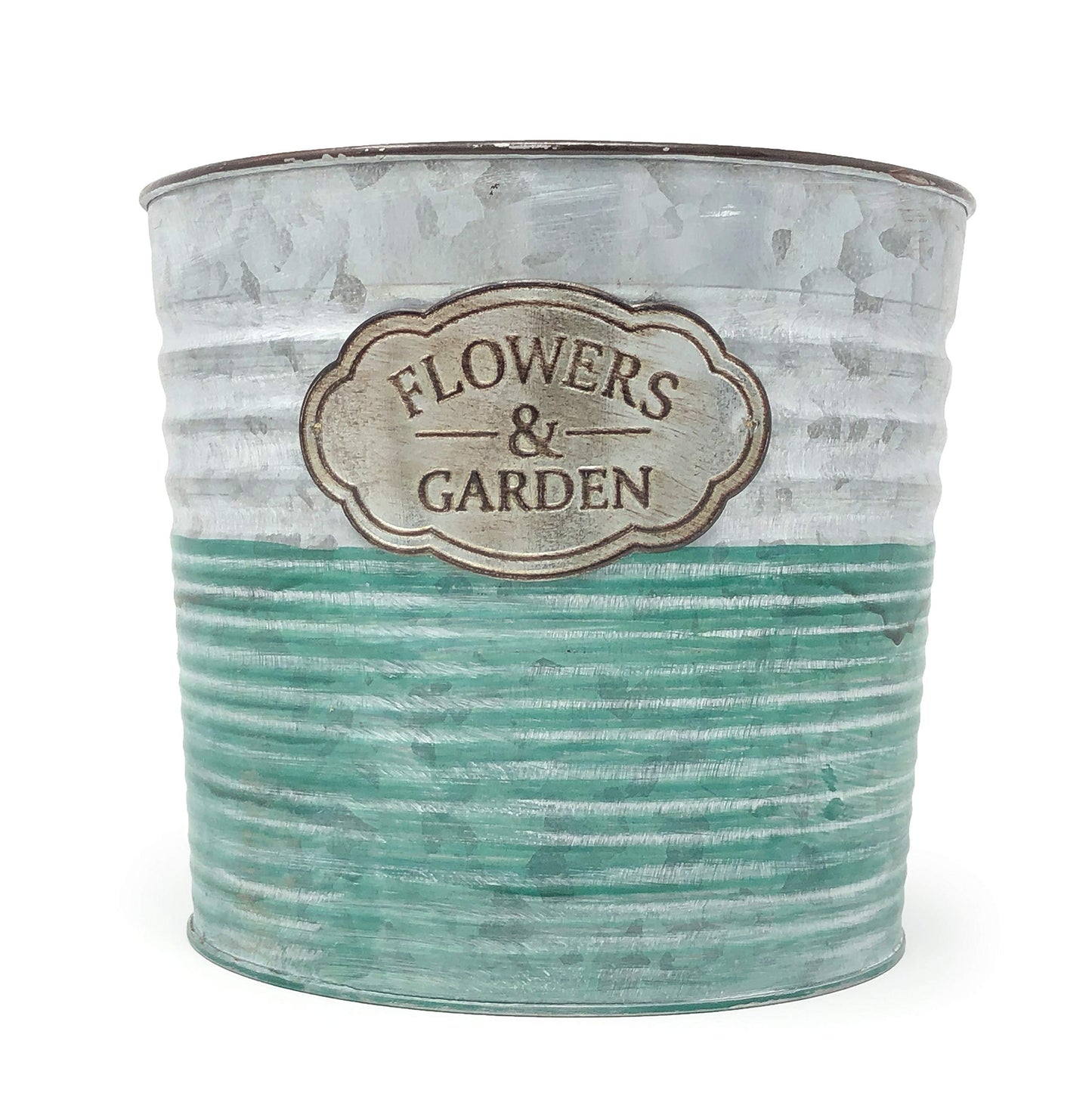 allgala Galvanized Planter Pot Indoor and Outdoor Decoration-8"-HD60072