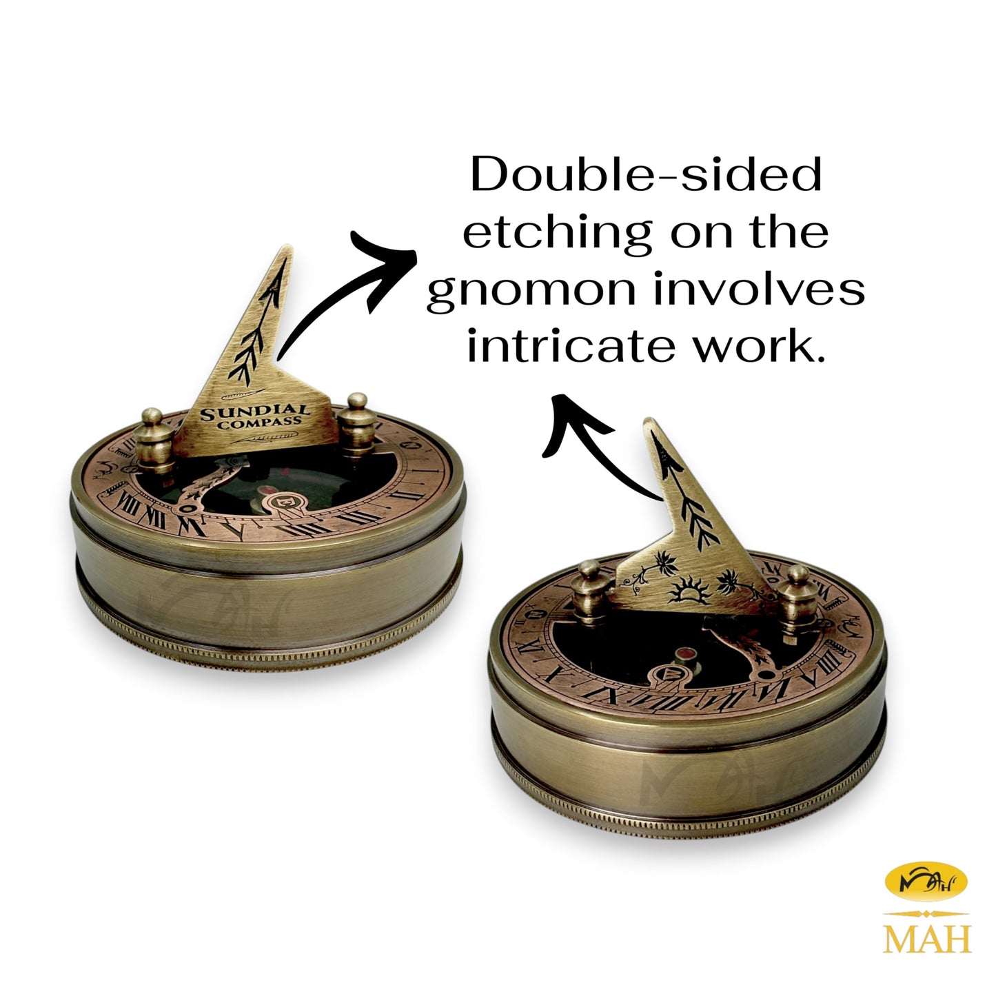 Anniversary Brass Sundial Compass Gift for Him or Her – Keepsake for Husband, Wife or Couple – 50th 40th 25th 20th 1st Year Wedding or Love Celebration – Engraved or Embossed Romantic Quote Compass